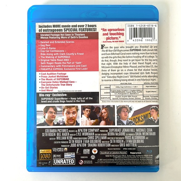 Superbad Unrated Extended Edition Blueray Disc DvD - Picture 3 of 3